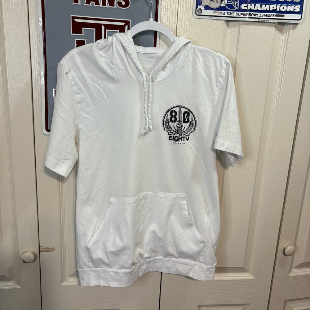 Eighty Men’s White Hoodie T-Shirt